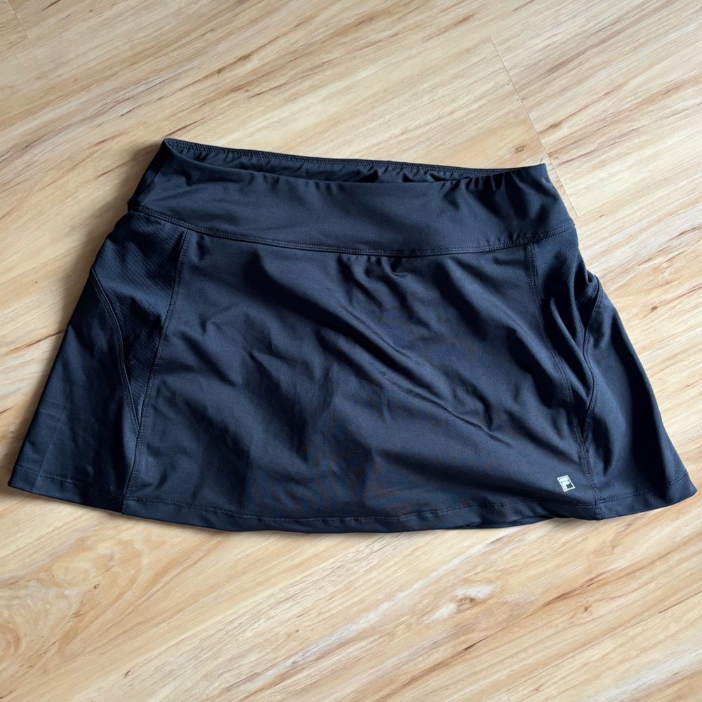 Fila Black Athletic Skort Lightweight Moisture-Wicking